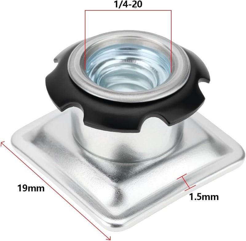 Micro Traders 8Pcs Square Tubing Insert Metal Threaded Star Type Insert 1/4-20 Threads for Square Tube with Outer Diameter 19mm and Wall Thickness 1.5mm - Image 4